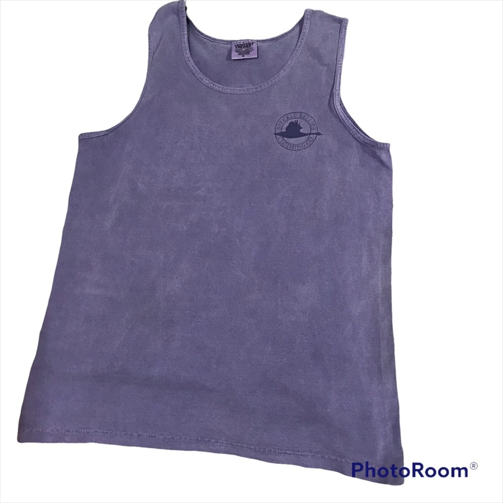 Speckle Bellies comfort colors purple tank top in VGUC size S Womens